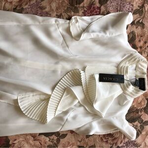 Gracia Ivory Ruffle Pleat Blouse